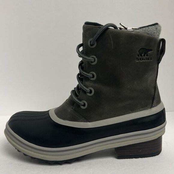 Sorel Women's Slimpack III Lace Waterproof Winter Boots Quarry, Size 8.5 M - Picture 1 of 6